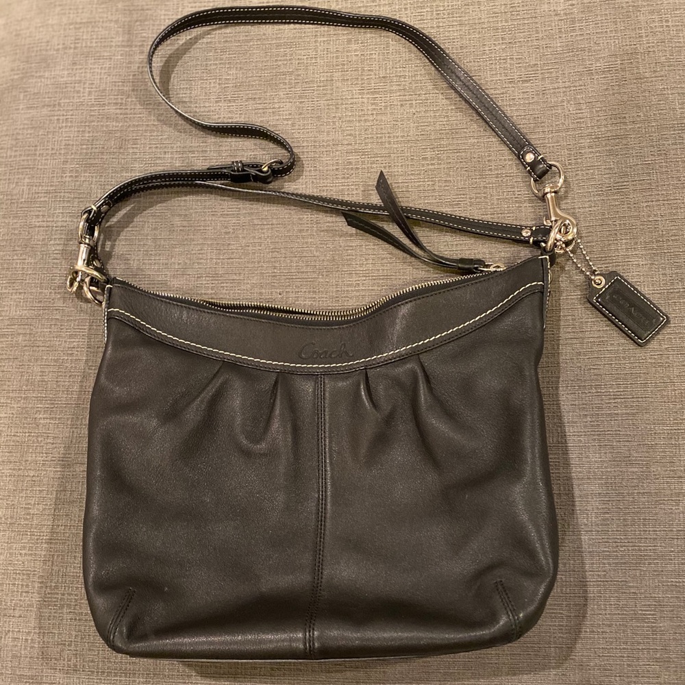 Coach Black Leather Hobo Bag